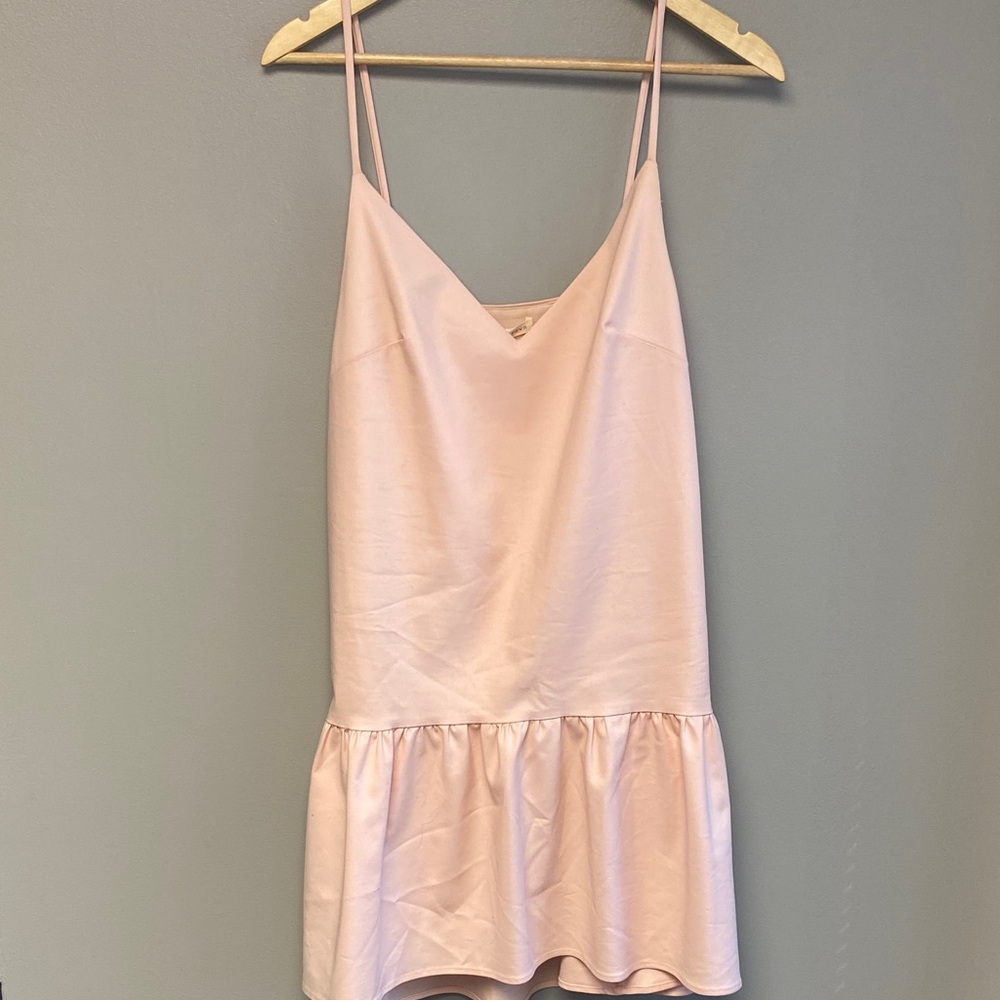 Paper Crown Blush Pink Ruffle Hem Slip Dress (M, NWT)